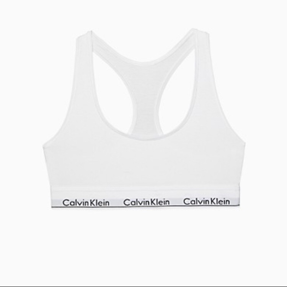 White Calvin Klein sports bra